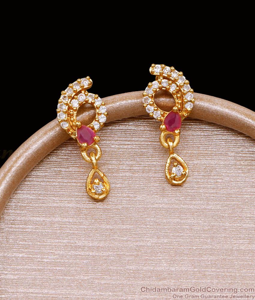 Simple Ad Stone Gold Plated Stud Earring Shop Online ER5009 Simple Ad Stone Gold Plated Stud Earring Shop Online ER5009