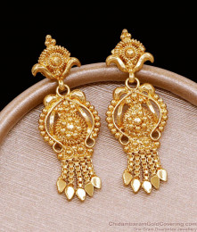 Plain Bridal Wear Gold Plated Dangler Earring At Affordable Price ER5017