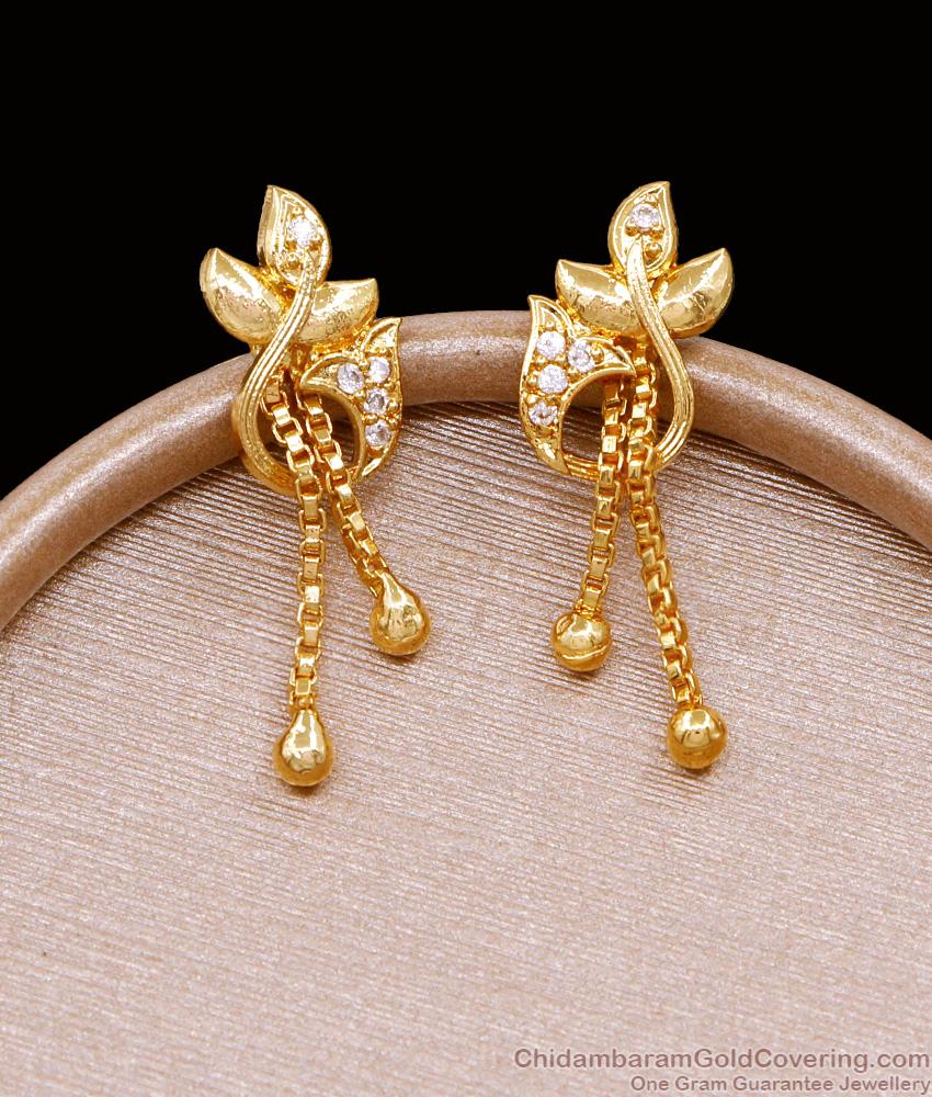Stylish Flower Design White Stone Gold Stud Earring Shop Online ER5023 Stylish Flower Design White Stone Gold Stud Earring Shop Online ER5023
