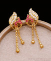 Beautiful Ruby White Stone Light Weight Gold Dangler Earring ER5024 Beautiful Ruby White Stone Light Weight Gold Dangler Earring ER5024