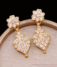 New Arrival White Gati Stone Impon Panchaloha Earring For Brides ER5027