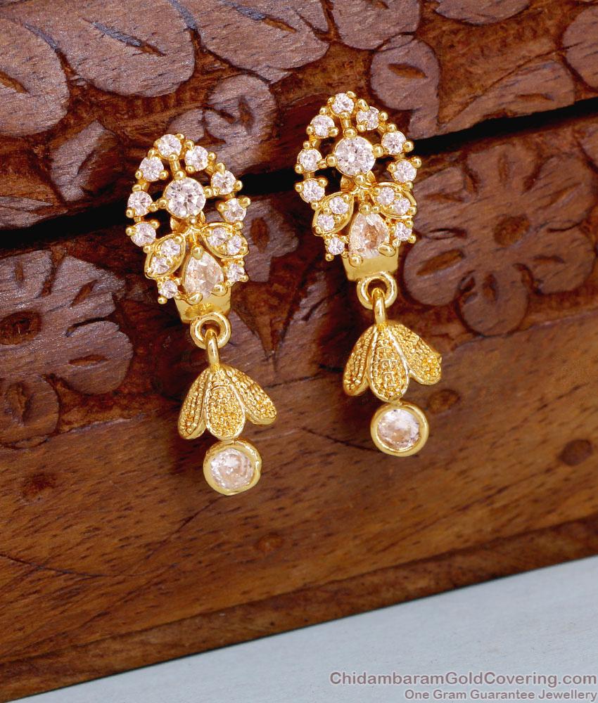 Stylish Ad Stone Floral Jhumki Pearl Earring Designer Gold Jewelry ER5029 Stylish Ad Stone Floral Jhumki Pearl Earring Designer Gold Jewelry ER5029