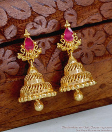 Regular Use 1 Gram Gold Plated Jhumki Earring Design For Women ER5037
