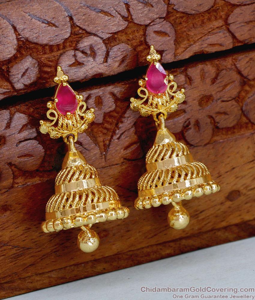 Regular Use 1 Gram Gold Plated Jhumki Earring Design For Women ER5037 Regular Use 1 Gram Gold Plated Jhumki Earring Design For Women ER5037