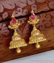Regular Use 1 Gram Gold Plated Jhumki Earring Design For Women ER5037