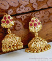 Pure Gold Tone Ruby Stone Jhumki Earring Shop Online ER5048 Pure Gold Tone Ruby Stone Jhumki Earring Shop Online ER5048