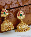 Traditional 1 Gram Gold Bridal Jhumkas With Stone ER5049 Traditional 1 Gram Gold Bridal Jhumkas With Stone ER5049