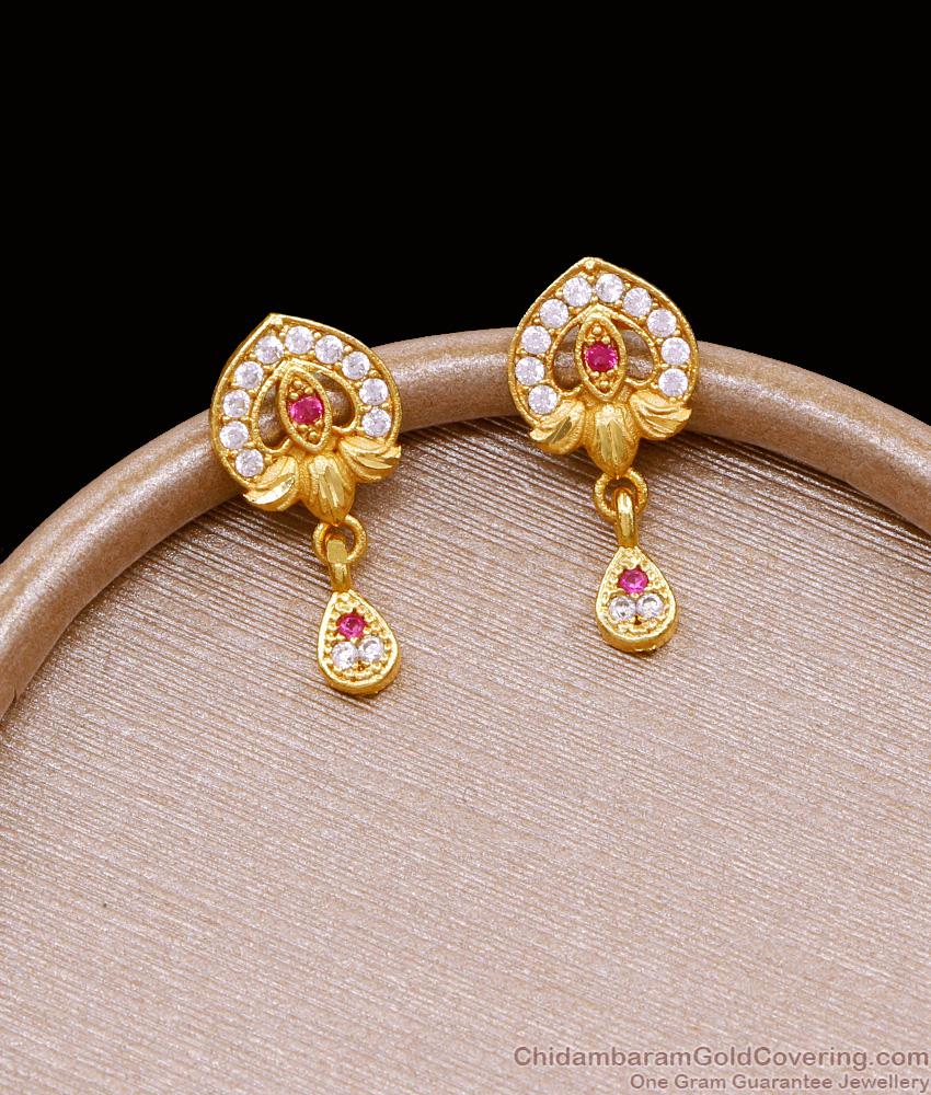 Small Gold Imitation Fancy Stud Earring With Stones ER5058 Small Gold Imitation Fancy Stud Earring With Stones ER5058
