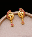 Trendy Ruby Stone Leaf Design Gold Stud Earring Online ER5059 Trendy Ruby Stone Leaf Design Gold Stud Earring Online ER5059