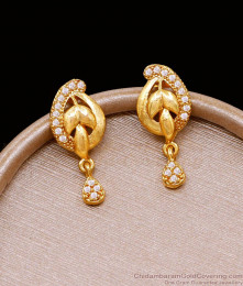 Daily Wear White Stone Fancy Stud Earring 1 Gram Gold Jewelry ER5060