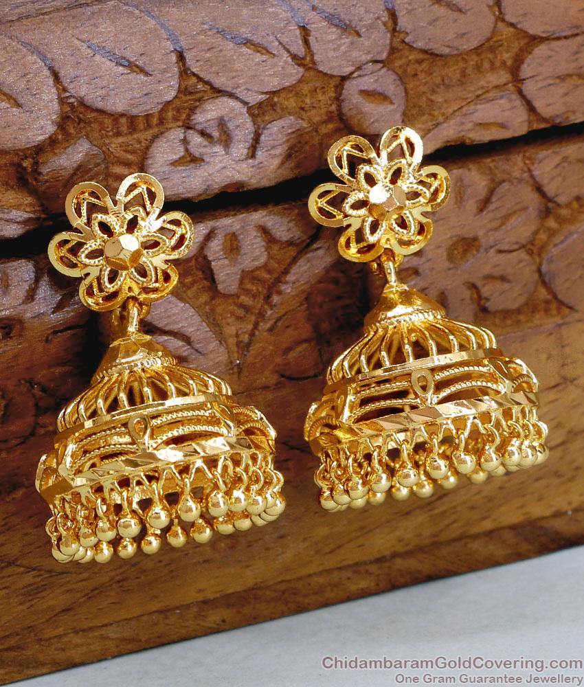 Plain One Gram Gold Jhumka Designs For Women Fashion ER5071 Plain One Gram Gold Jhumka Designs For Women Fashion ER5071