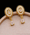 Trendy White Ad Stone Gold Imitation Dangler Earring Online ER5074 Trendy White Ad Stone Gold Imitation Dangler Earring Online ER5074