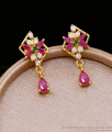 Flower Design Multi Stone Designer Earring Designs Online ER5081 Flower Design Multi Stone Designer Earring Designs Online ER5081