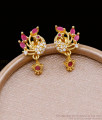 Stylish Peacock Design Gold Imitation Earring With Ruby White Stone ER5085 Stylish Peacock Design Gold Imitation Earring With Ruby White Stone ER5085