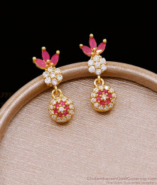 Regular Use Ball Design Gold Imitation Earring With Stone ER5097