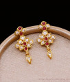 Traditional One Gram Gold Dangler Earring Ruby White Stone Design ER5112 Traditional One Gram Gold Dangler Earring Ruby White Stone Design ER5112