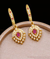 Beautiful Bridal Wear Gold Plated Hoop Earring Design With Stone ER5117 Beautiful Bridal Wear Gold Plated Hoop Earring Design With Stone ER5117