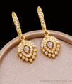 Stylish White American Diamond Gold Hoop Earring Design Online ER5118 Stylish White American Diamond Gold Hoop Earring Design Online ER5118