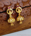 Lakshmi Design Gold Plated Jhumki Earring With Ruby Stone ER5125 Lakshmi Design Gold Plated Jhumki Earring With Ruby Stone ER5125