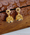 Premium Quality Gold Jhumki Earring Sapphire Stone Design ER5128 Premium Quality Gold Jhumki Earring Sapphire Stone Design ER5128
