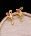 One Gram Gold Peacock Stud Earring Ad Stone Design ER5138 One Gram Gold Peacock Stud Earring Ad Stone Design ER5138