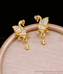 Beautiful Gold Imitation Peacock Design Stud Earring Online ER5139