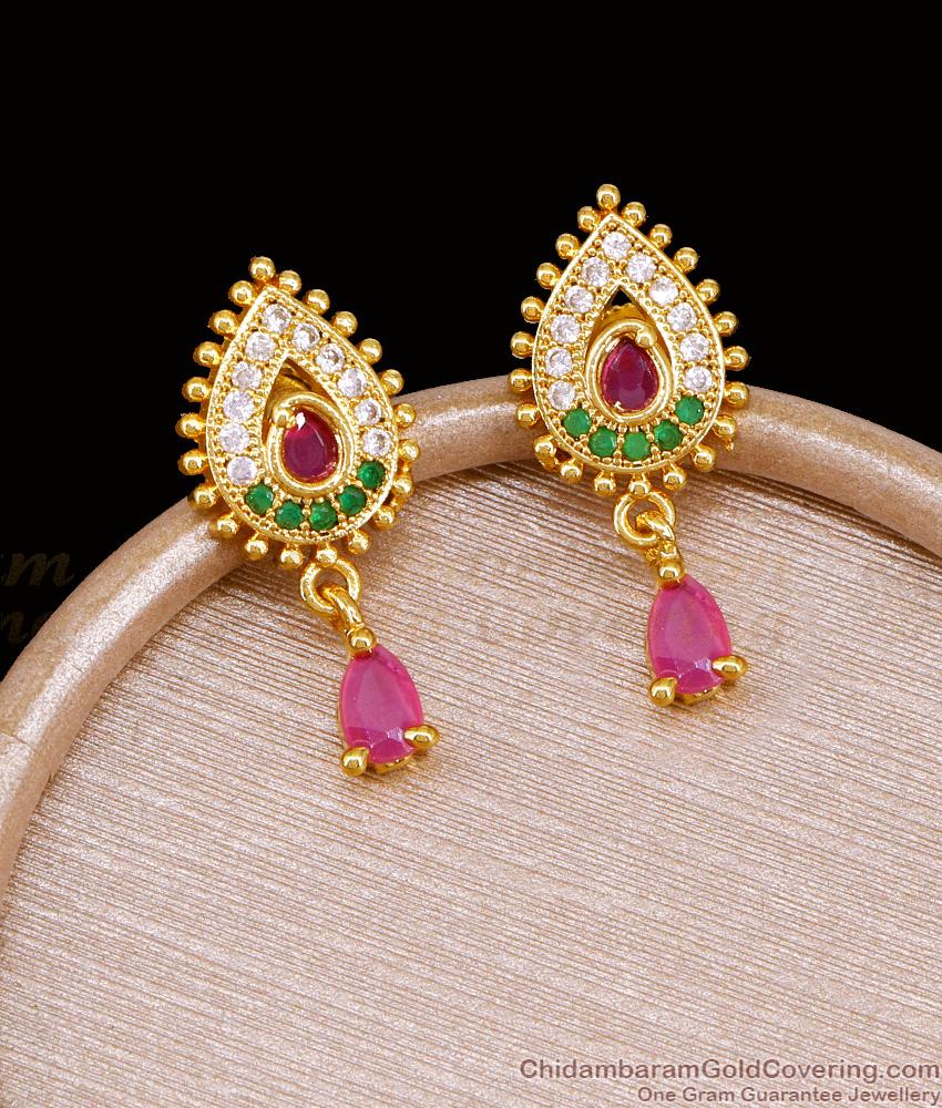 Attractive Multi Color Stone Gold Plated Earring For Women ER5143 Attractive Multi Color Stone Gold Plated Earring For Women ER5143