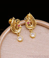 Elegant Ruby White Stone Peacock Design Stud Earring ER5150 Elegant Ruby White Stone Peacock Design Stud Earring ER5150
