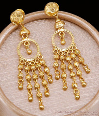 Trendy Screw Back Gold Imitation Earring Plain Wedding Danglers ER5156