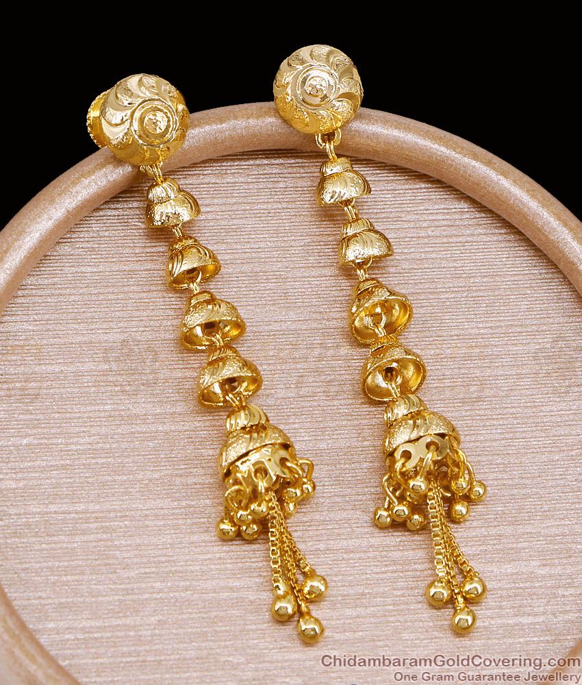 Pure Gold Tone Layered Jhumki Earring Design For Women Marriage ER5157 Pure Gold Tone Layered Jhumki Earring Design For Women Marriage ER5157