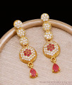 Glittering Ruby White Stone Gold Imitation Earring Dangler Design ER5159 Glittering Ruby White Stone Gold Imitation Earring Dangler Design ER5159