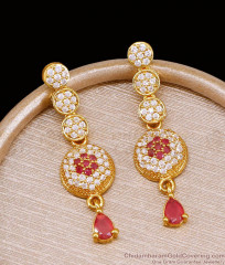 Glittering Ruby White Stone Gold Imitation Earring Dangler Design ER5159 Glittering Ruby White Stone Gold Imitation Earring Dangler Design ER5159