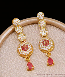 Glittering Ruby White Stone Gold Imitation Earring Dangler Design ER5159 Glittering Ruby White Stone Gold Imitation Earring Dangler Design ER5159