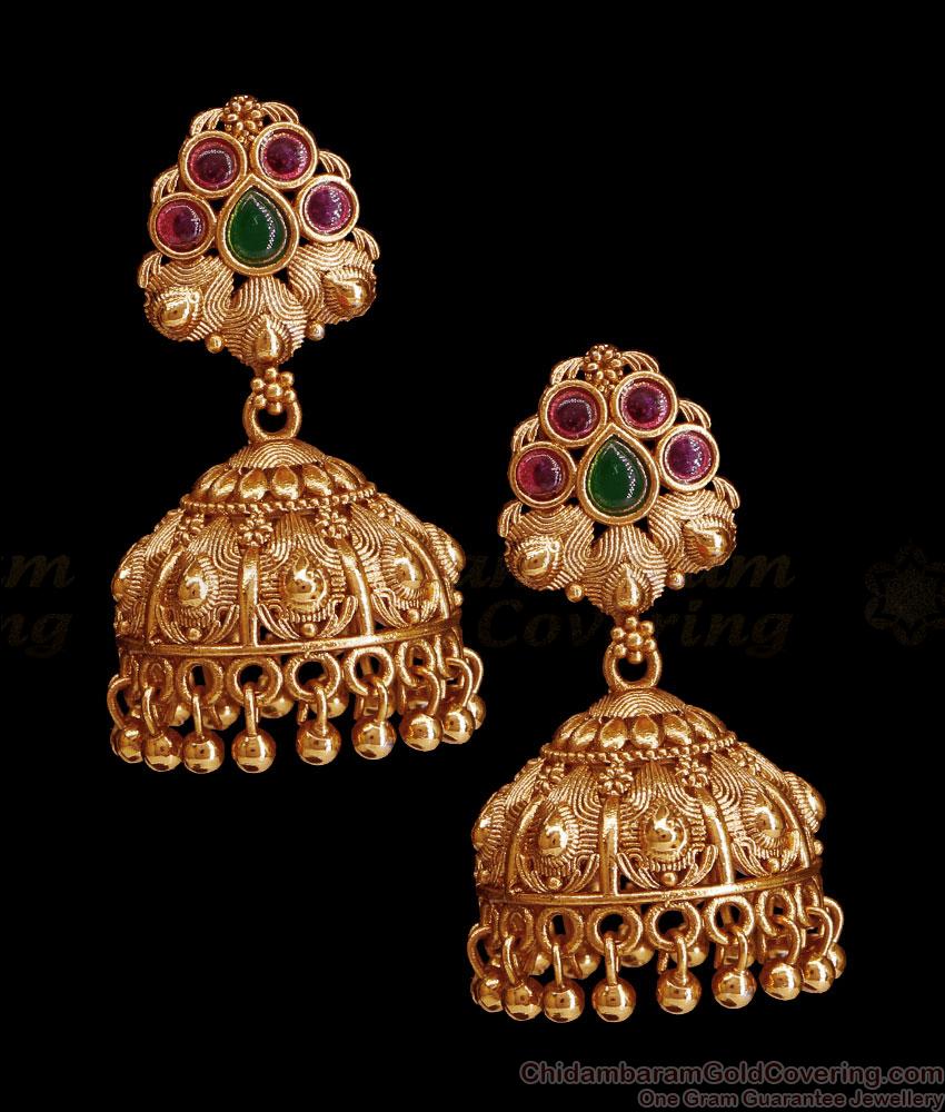 Latest Antique Temple Jewelry Jhumki Earring Wedding Collections ER5164