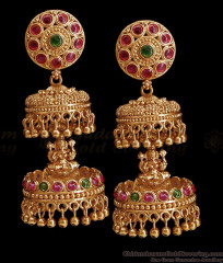Traditional Lakshmi Design Multi Layer Antique Jhumki Festive Collections ER5174 Traditional Lakshmi Design Multi Layer Antique Jhumki Festive Collections ER5174