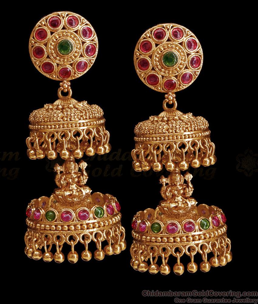 Traditional Lakshmi Design Multi Layer Antique Jhumki Festive Collections ER5174