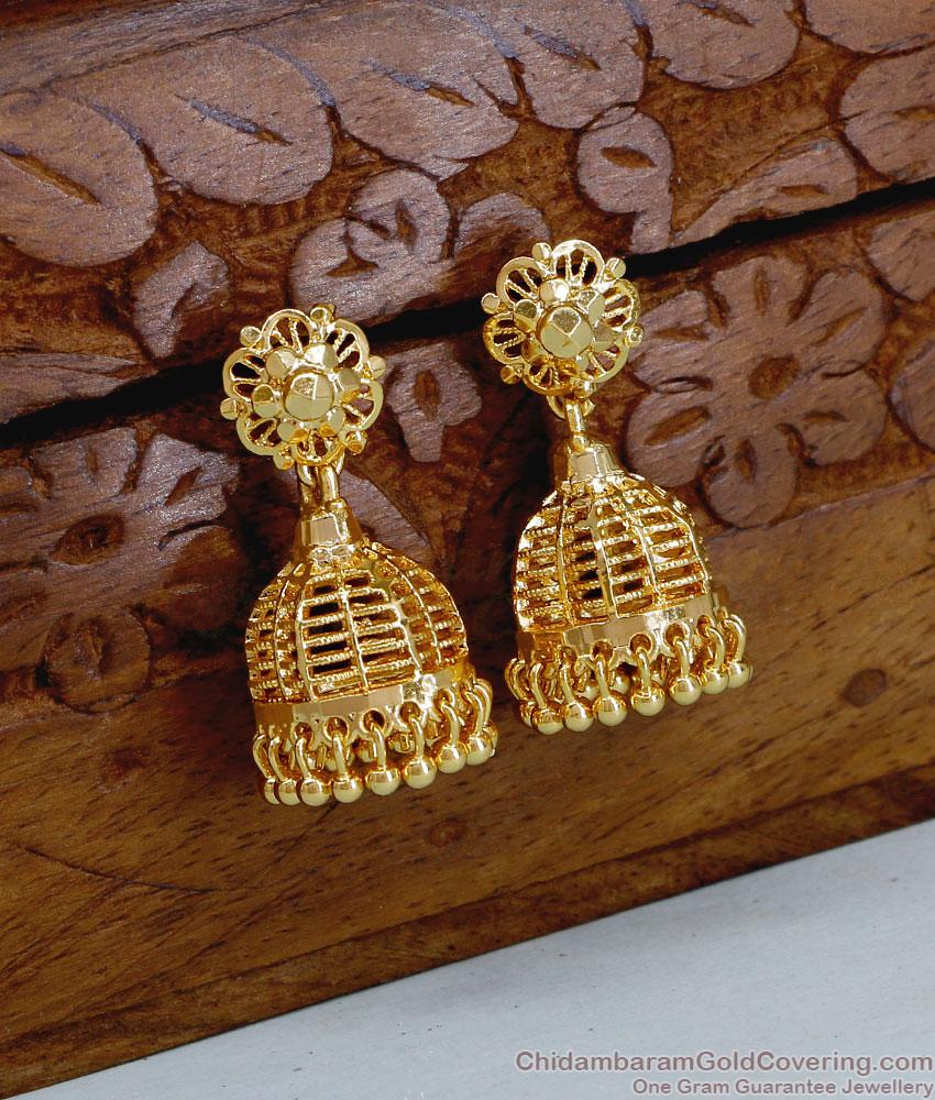 Elegant One Gram Gold Plain Jhumki Earring Shop Online ER5182 Elegant One Gram Gold Plain Jhumki Earring Shop Online ER5182