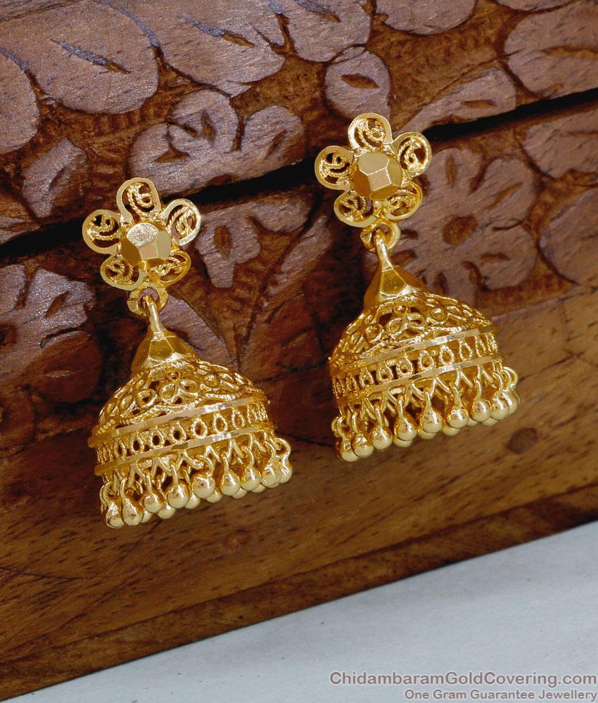 Simple Gold Design Light Weight Jhumkas Guarantee Jewelry Online ER5187 Simple Gold Design Light Weight Jhumkas Guarantee Jewelry Online ER5187