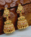 Heavy Bridal Wear Gold Plated Jhumki Earring Lakshmi Design ER5193 Heavy Bridal Wear Gold Plated Jhumki Earring Lakshmi Design ER5193
