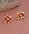Beautiful Ruby Crystal Small Gold Plated Stud Earring Online ER5194 Beautiful Ruby Crystal Small Gold Plated Stud Earring Online ER5194