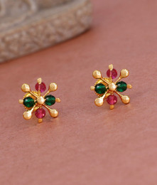 Buy Daily Wear Gold Imitation Ruby Green Stud Earring For Women ER5196 Buy Daily Wear Gold Imitation Ruby Green Stud Earring For Women ER5196