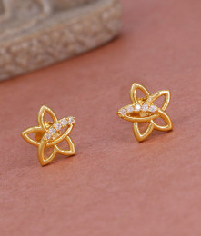 Trendy Star Design Gold Plated White Stone Stud Earring Shop Online ER5197 Trendy Star Design Gold Plated White Stone Stud Earring Shop Online ER5197
