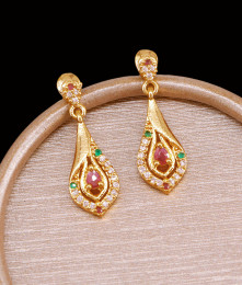 New Arrival Fancy Gold Plated Dangler Earring With Stone ER5198 New Arrival Fancy Gold Plated Dangler Earring With Stone ER5198