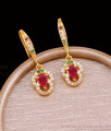 Multi Stone Gold Imitation J-Type Hoop Earring For Daily Wear ER5201 Multi Stone Gold Imitation J-Type Hoop Earring For Daily Wear ER5201