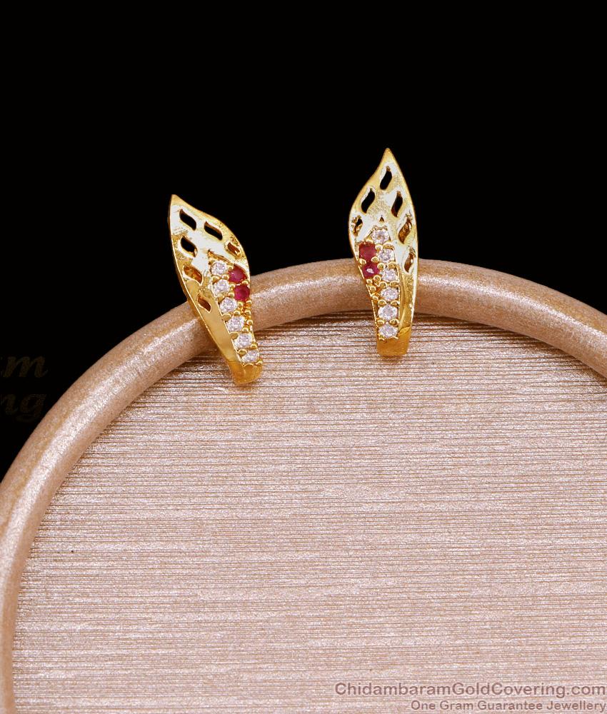 Simple Micro Gold Plated Stud Earring Wings Design With Stone ER5204 Simple Micro Gold Plated Stud Earring Wings Design With Stone ER5204