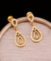 Full White Stone Gold Plated Long Dangler Earring Collections Online ER5208 Full White Stone Gold Plated Long Dangler Earring Collections Online ER5208