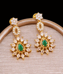Beautiful Emerald White Stone Fancy Earring Collections For Party Wear ER5211 Beautiful Emerald White Stone Fancy Earring Collections For Party Wear ER5211