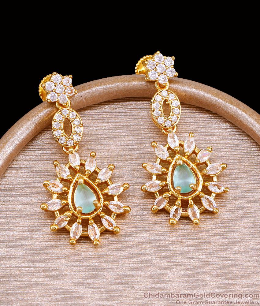 Trendy Light Green Stone Artificial Diamond Dangler Earring Online ER5212 Trendy Light Green Stone Artificial Diamond Dangler Earring Online ER5212