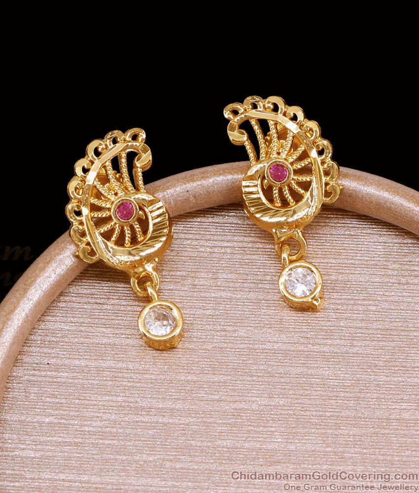 Buy Daily Wear Light Weight Peacock Gold Stud Earring Online ER5213 Buy Daily Wear Light Weight Peacock Gold Stud Earring Online ER5213