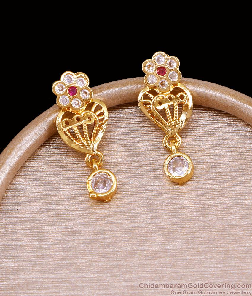 Beautiful Heart Shaped One Gram Gold Stud Earring Shop Online ER5214 Beautiful Heart Shaped One Gram Gold Stud Earring Shop Online ER5214
